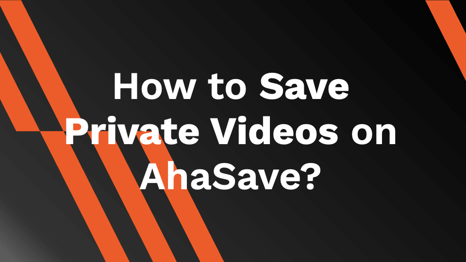 How to Save Private Videos on AhaSave?