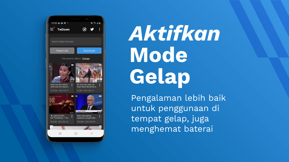 Mode Gelap AhaSave Best Free Twitter Downloader for Android